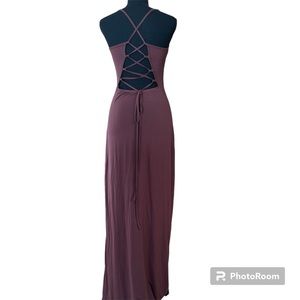 SHEIN Criss Cross Brown Maxi Dress US size M